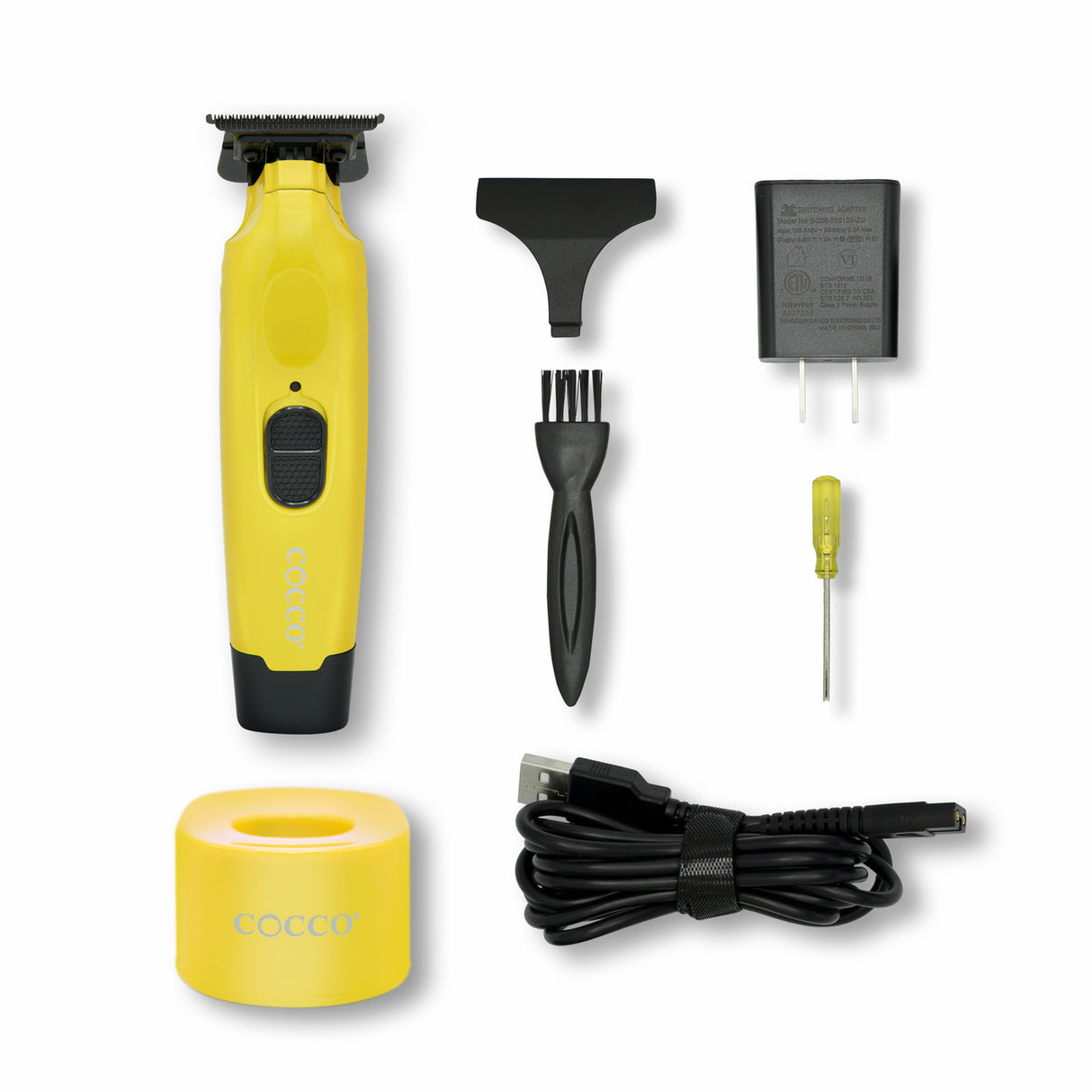 Cocco Hyper Veloce Pro Trimmer Digital Gap Graphene Blade Edger High-Torque Brushless BLDC Motor Cordless All-Metal Design Lithium-Ion Battery Charging Base Included Yellow