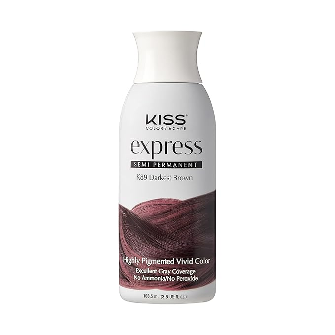 Kiss Express Color #K89 Semi- Permanent Darkest Brown 3.5 oz