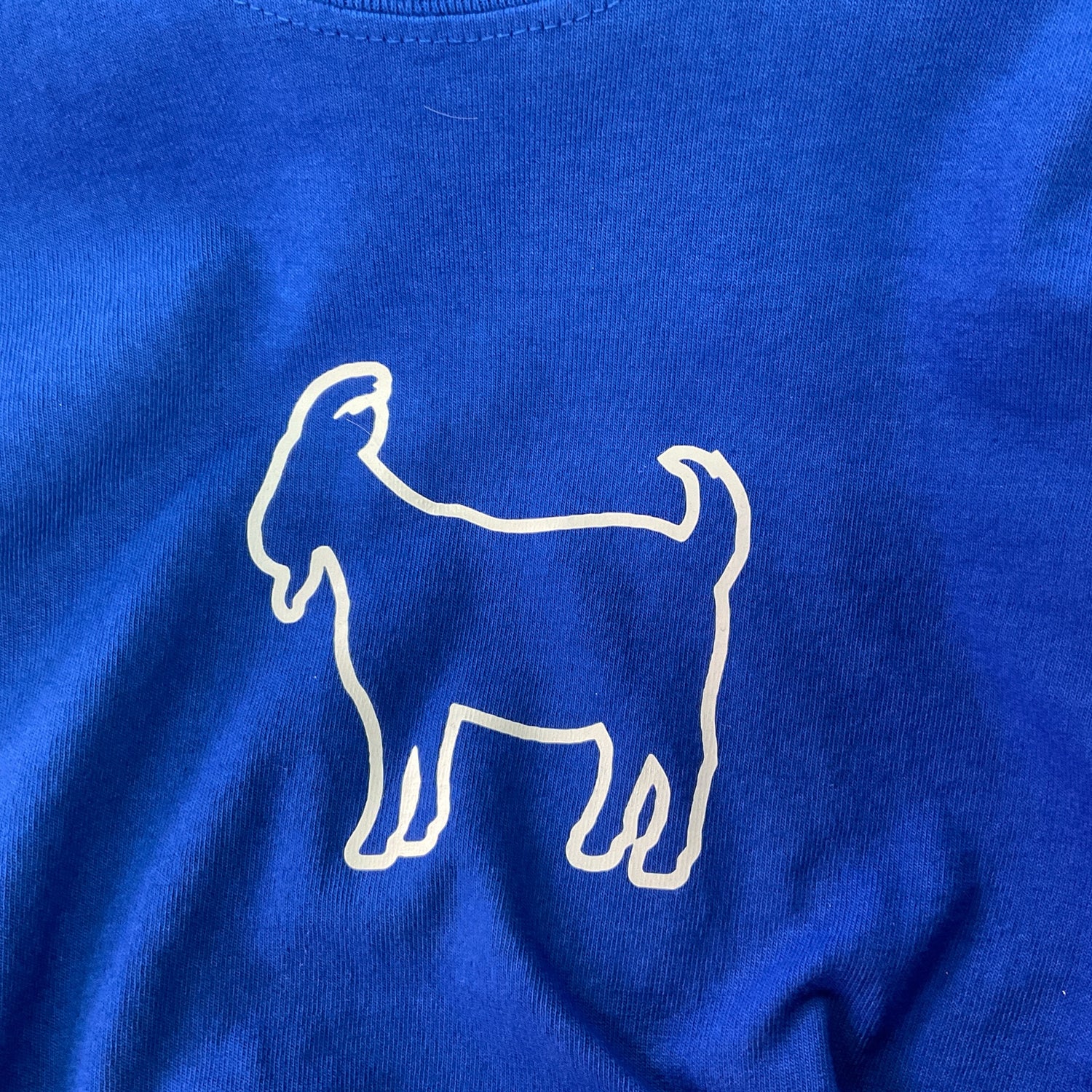 Goat Blue T-shirt White Goat Logo