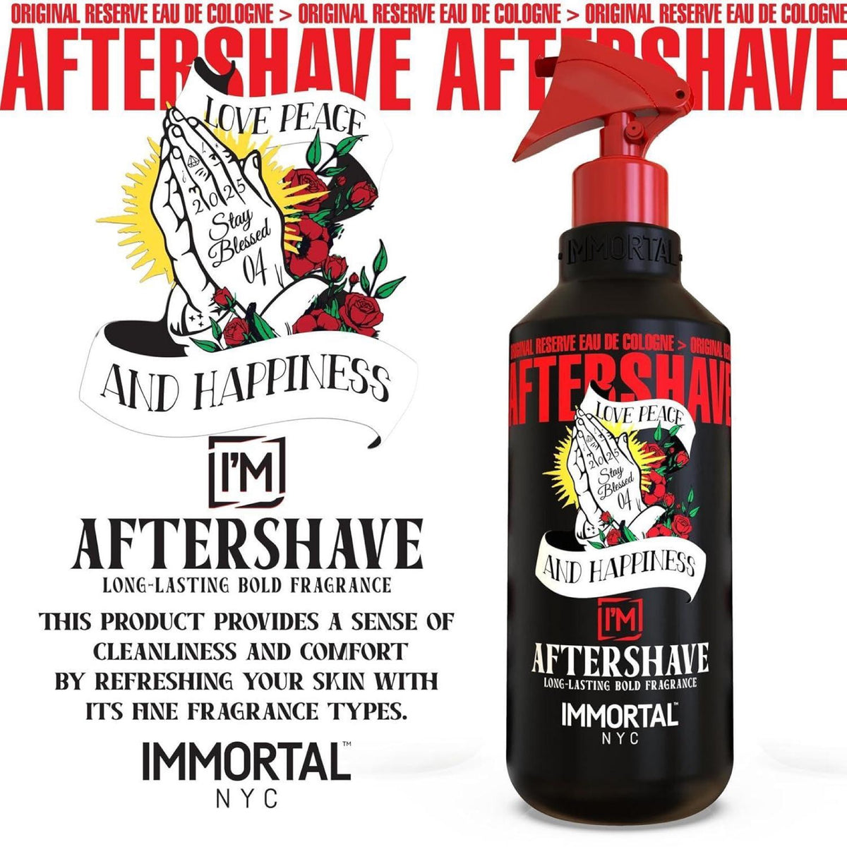 Immortal NYC Stay Blessed 04, After Shave Spray Premier Men ' S Cologne, 17 oz, Exclusive Barbers, Softens Skin, Refreshes, Disinfects and Relieves Face and Skin