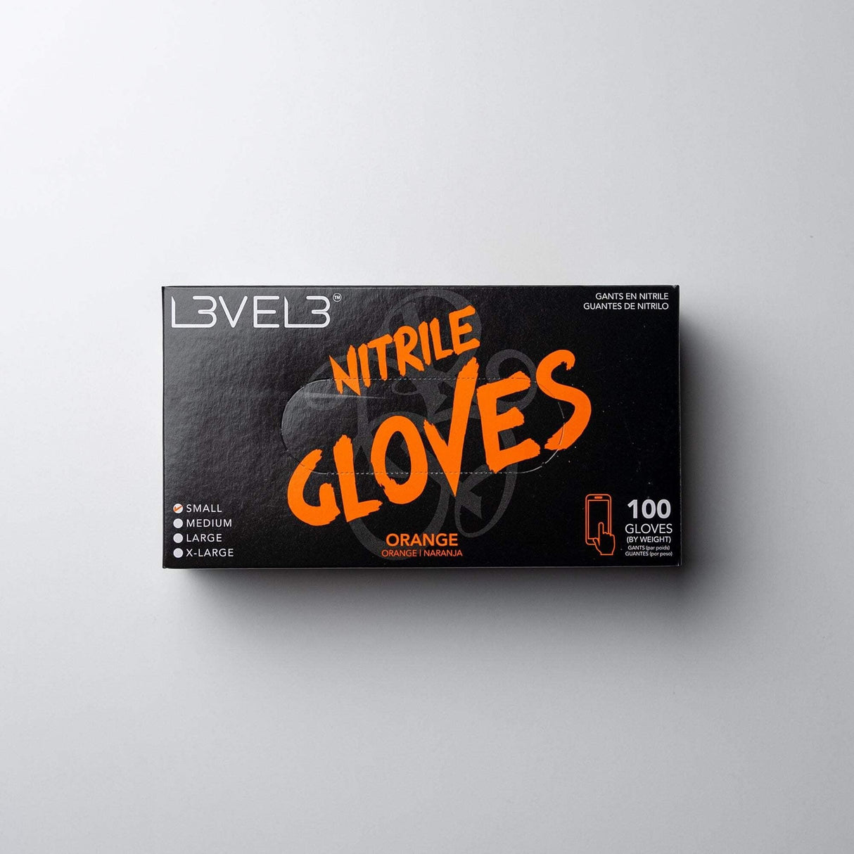 L3VEL3 Orange Nitrile Gloves Gloves L