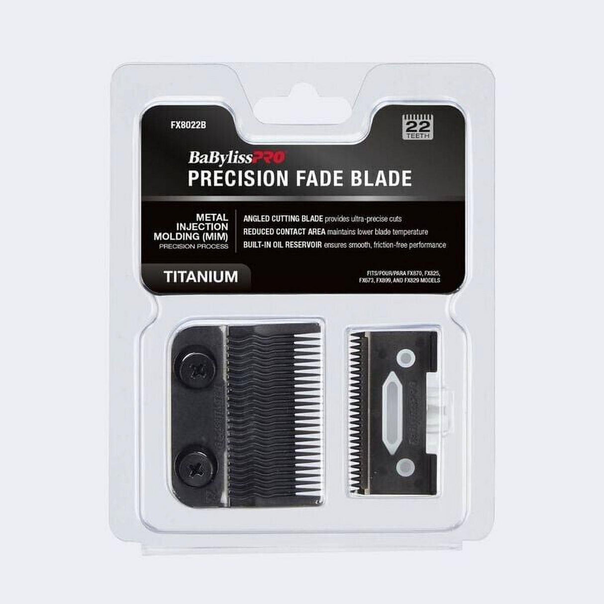 BaBylissPRO Black Titanium Metal-Injection Molded Precision Fade Blade | FX8022B