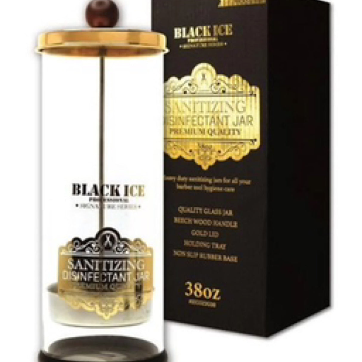 Black Ice Professional Glass Sanitizing Jar 38oz