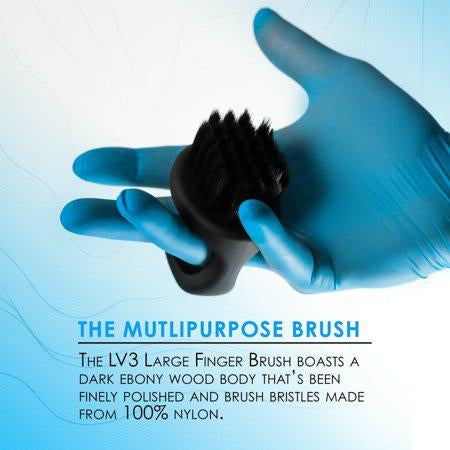 Level 3 Large Finger Brush - Barber Supplies and Barber Accessories - Gentle for Comfort Yet Firm for Brushing - Level three Nylon Bristles