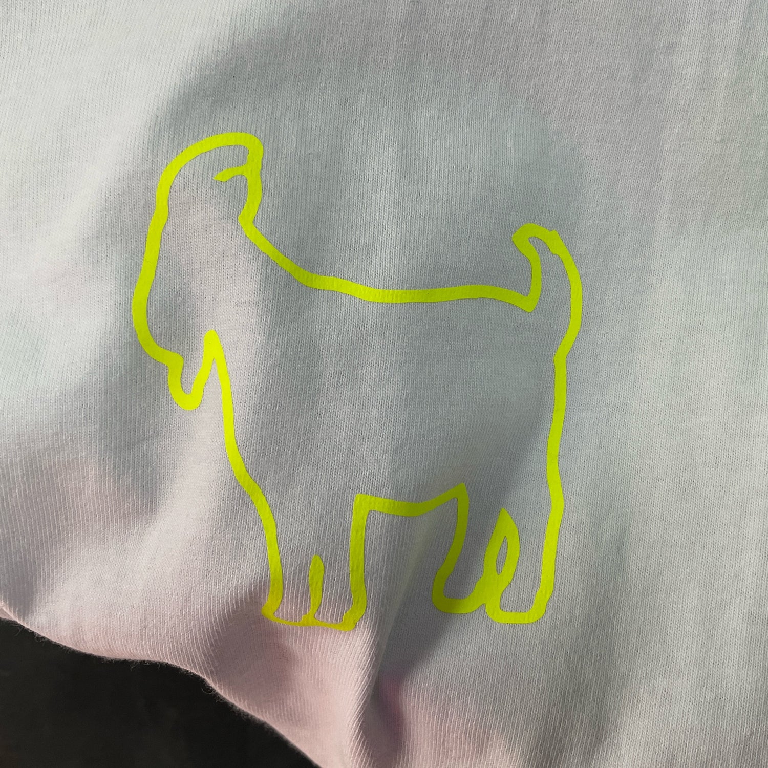 Goat White T-shirt Neon Green Goat Logo
