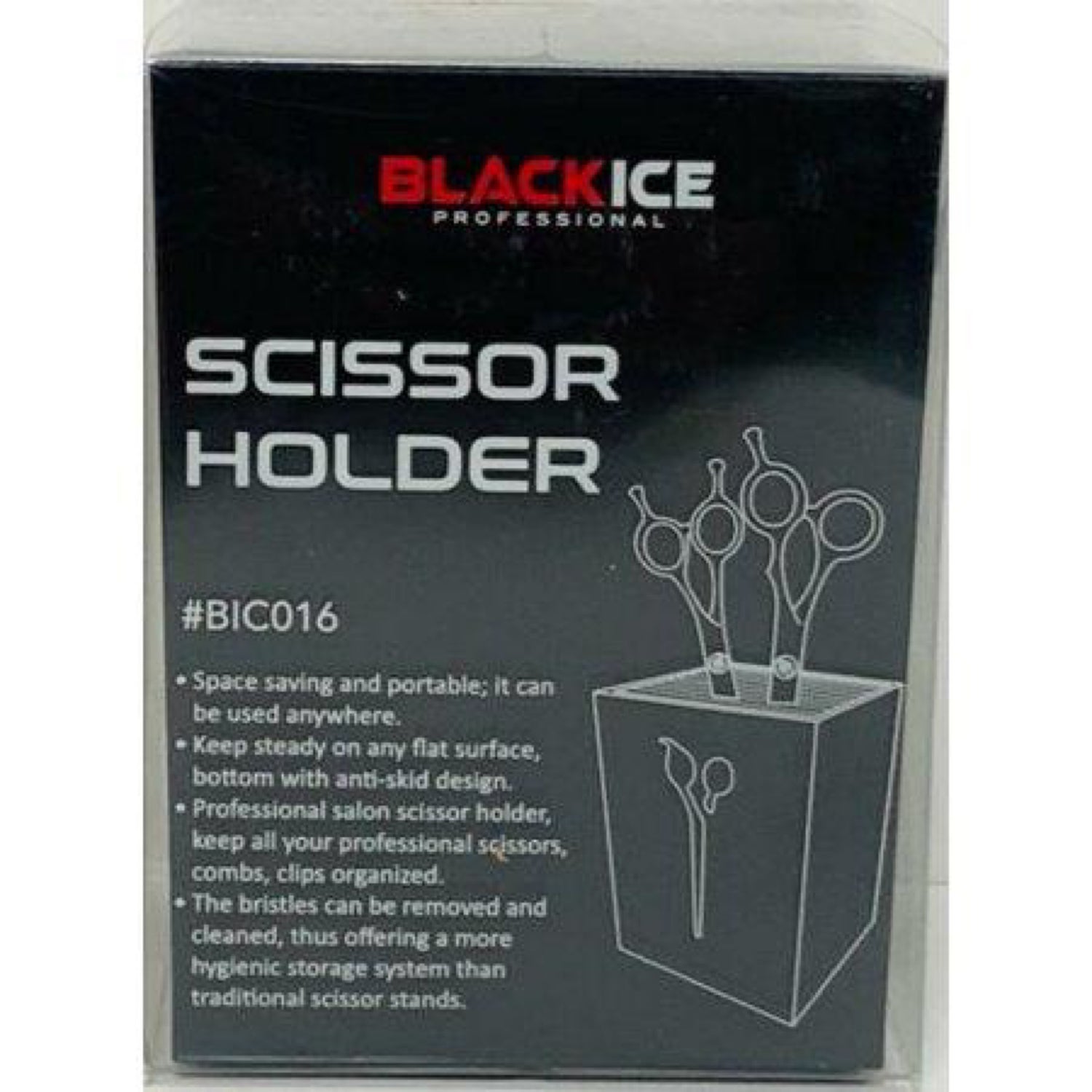 Black Ice Scissor Case Box Salon Hair Tools Barber Socket Scissors Holder