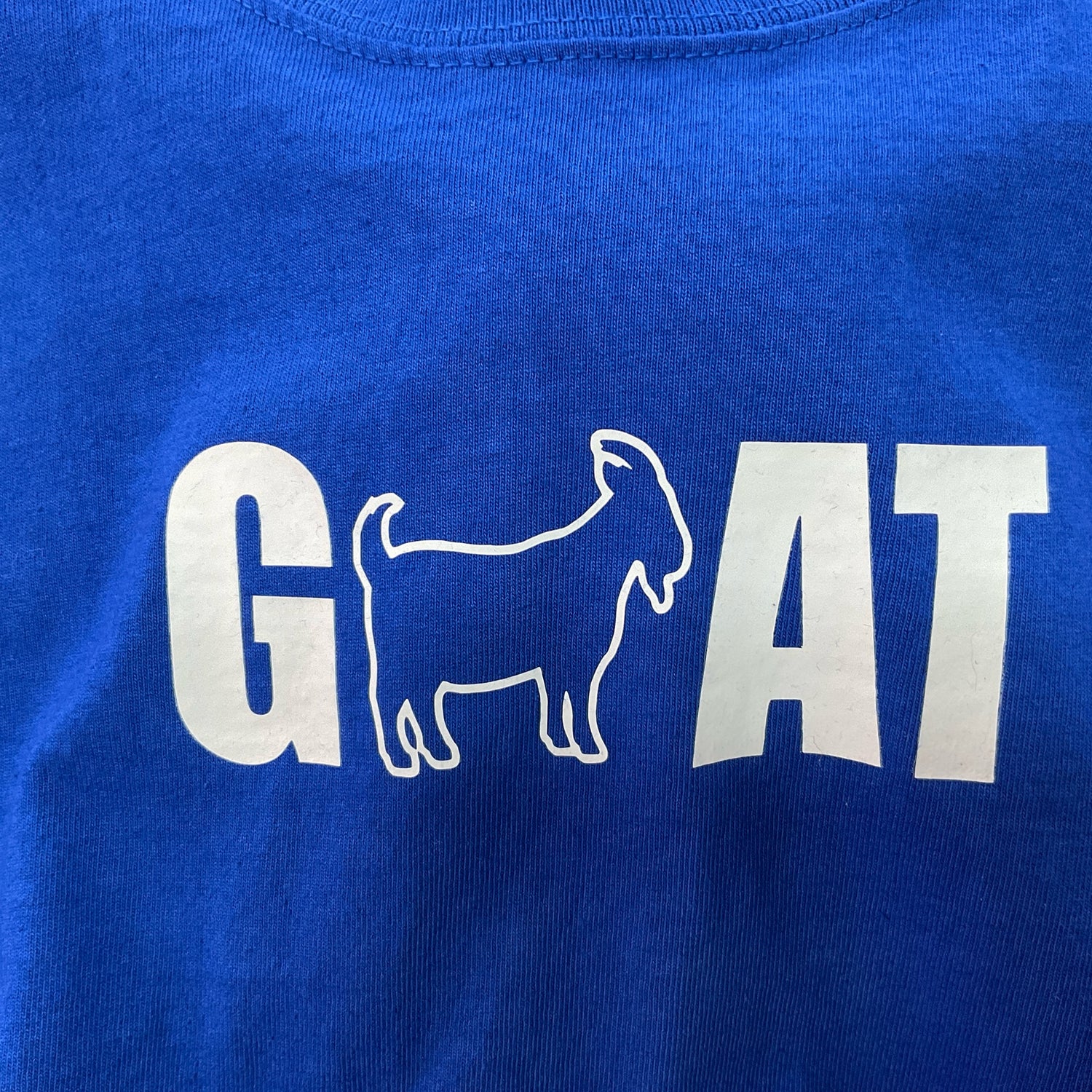 Goat Blue T-shirt White Goat Lettering