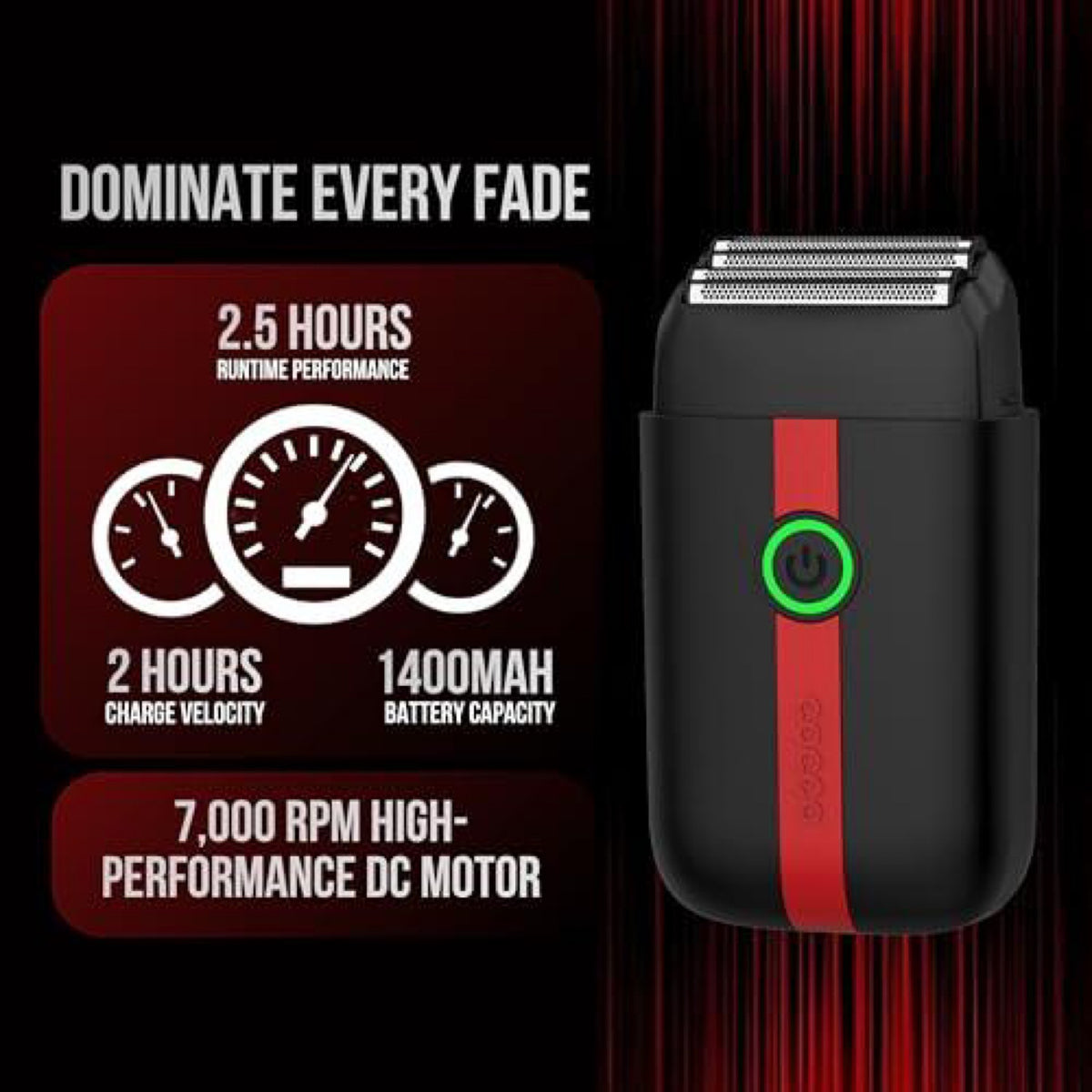 Cocco Veloce Lite Foil Shaver for Men, Electric Razor for Face, 7000 RPM High-Speed Motor, Ultra-Light Cordless Shaver, USB-C Fast Charge