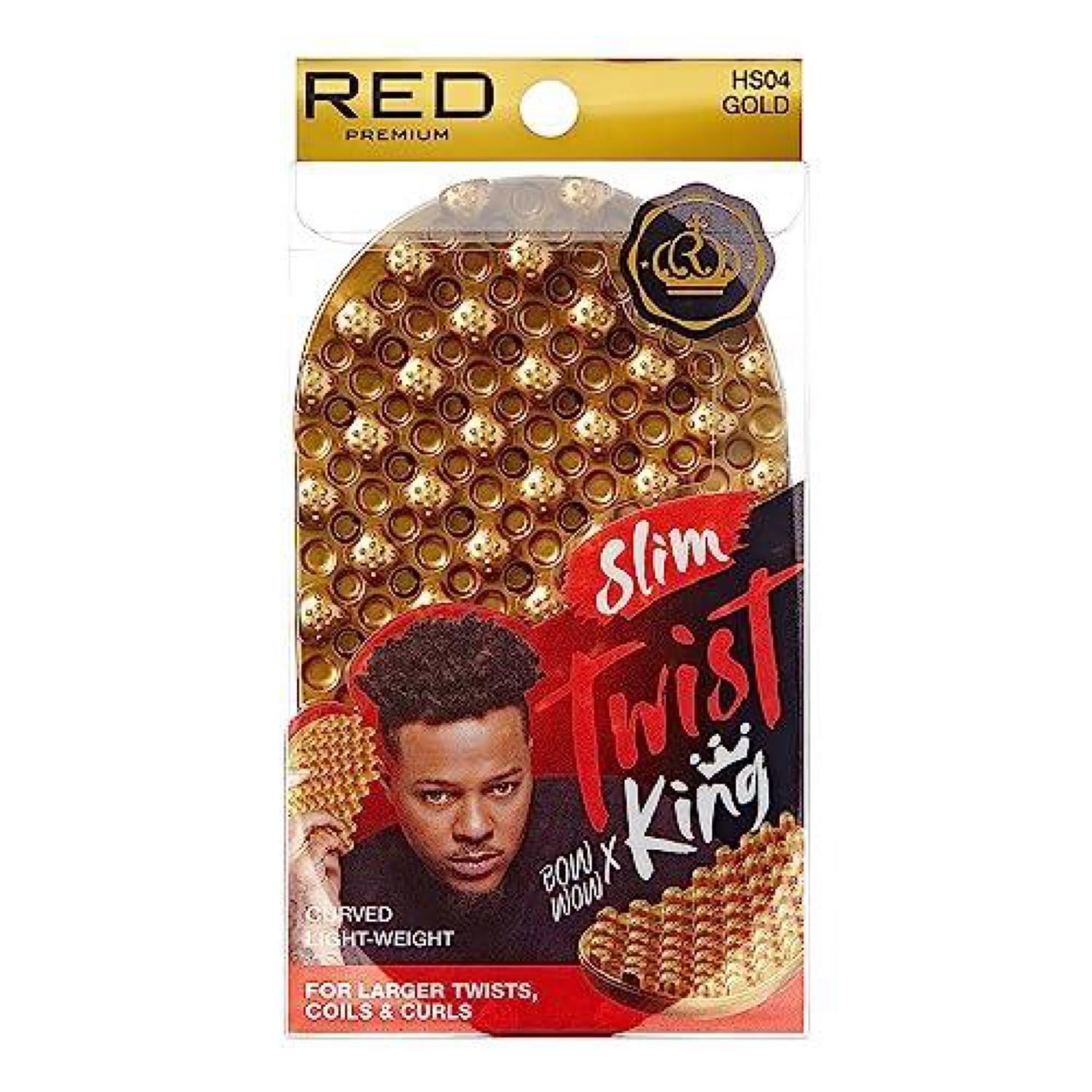 RED BY KISS Bow Wow X Twist King Luxury Twist Styler Washable and Durable Twist Brush for Afro Curl- Slim and Light (Gold)
