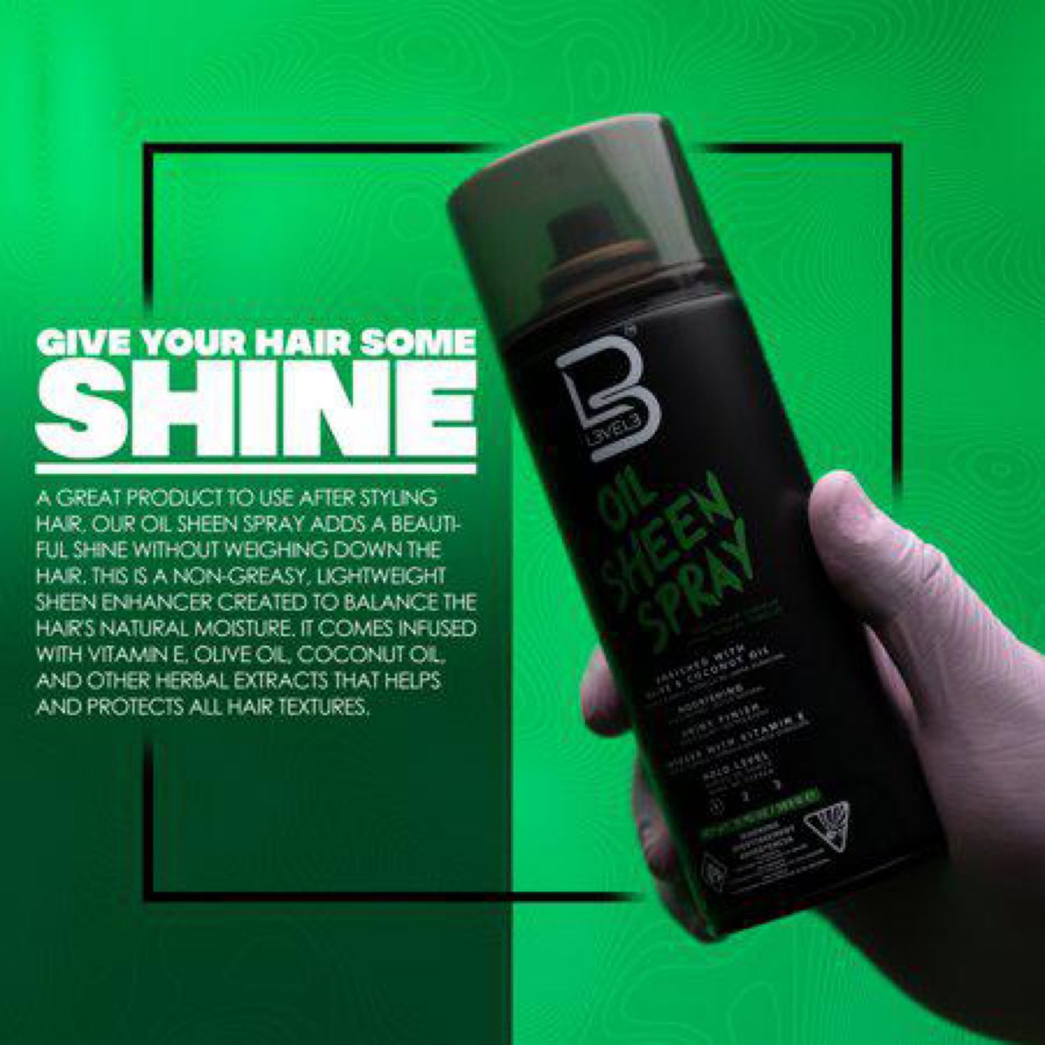 L3VEL3 Hair Oil Sheen Spray for Beauty