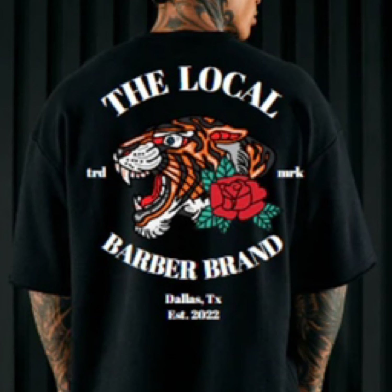 THE LOCAL BARBER BRAND T-SHIRT AMERICAN