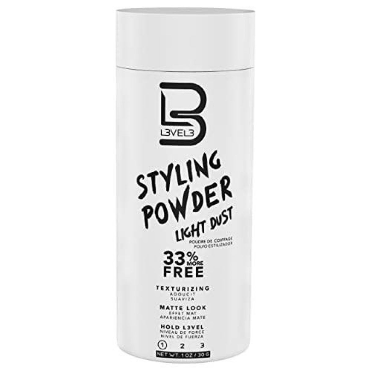 L3 Level 3 Styling Powder - Natural Look Mens Powder - Easy to Apply with No Oil or Greasy Residue (Light Hold