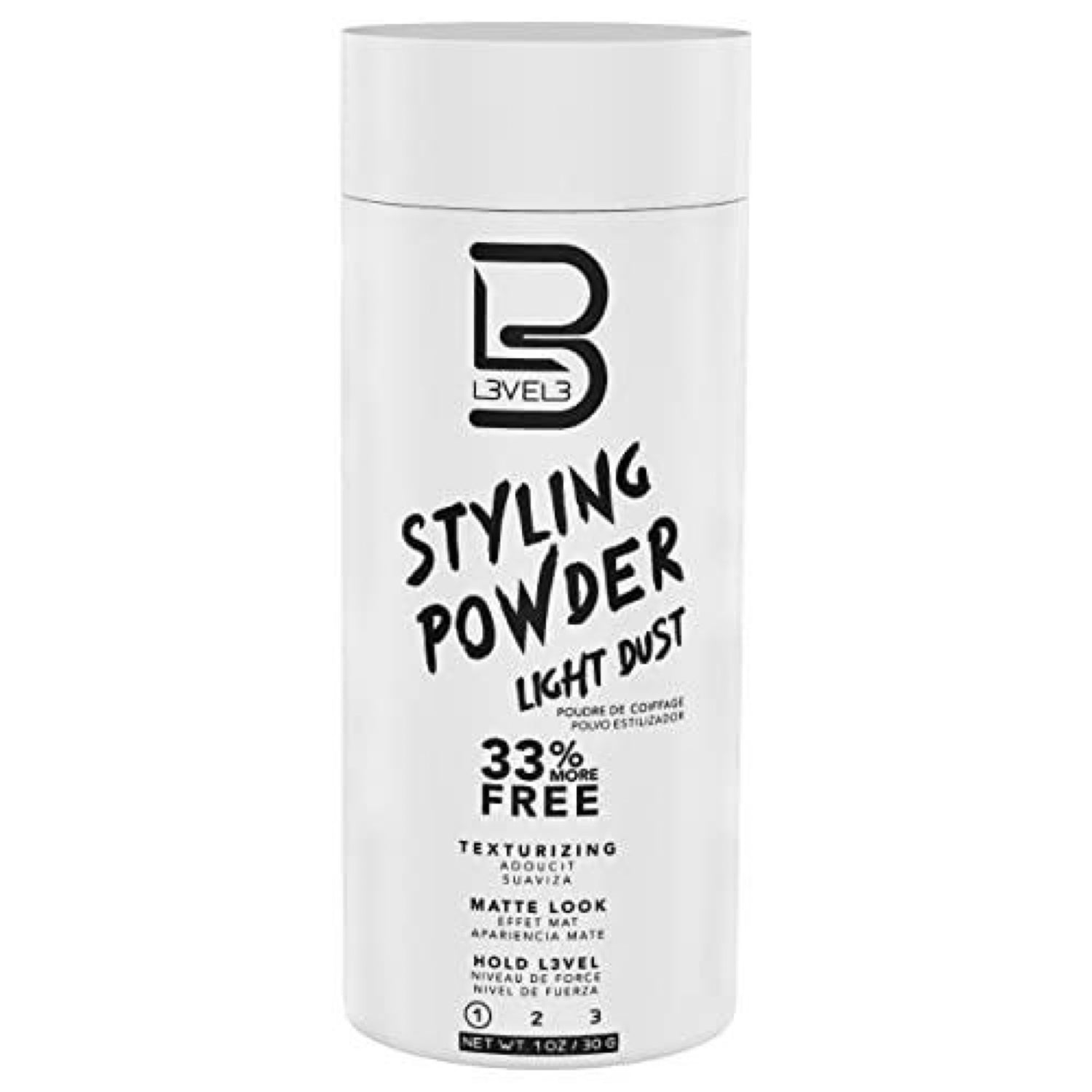 L3 Level 3 Styling Powder - Natural Look Mens Powder - Easy to Apply with No Oil or Greasy Residue (Light Hold