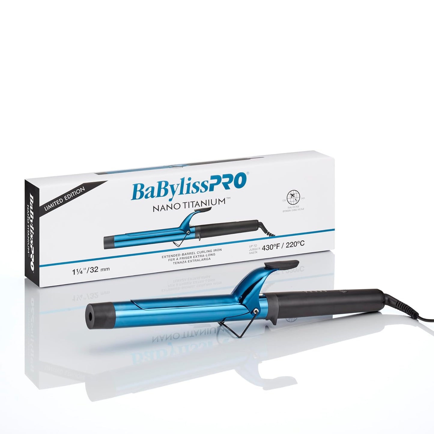 BaBylissPRO Nano Titanium Professional Curling Iron with Extended Barrel