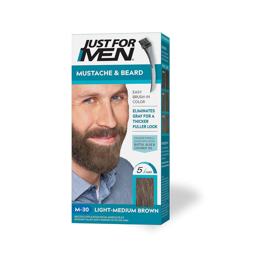 Just For Men Mustache & Beard, Beard Dye for Men with Brush