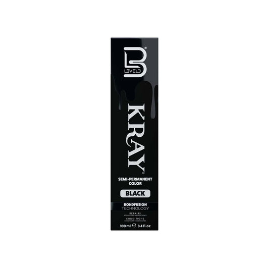 L3VEL3 KRAY Semi Permanent Hair Color 3.4 Fl Oz - Black