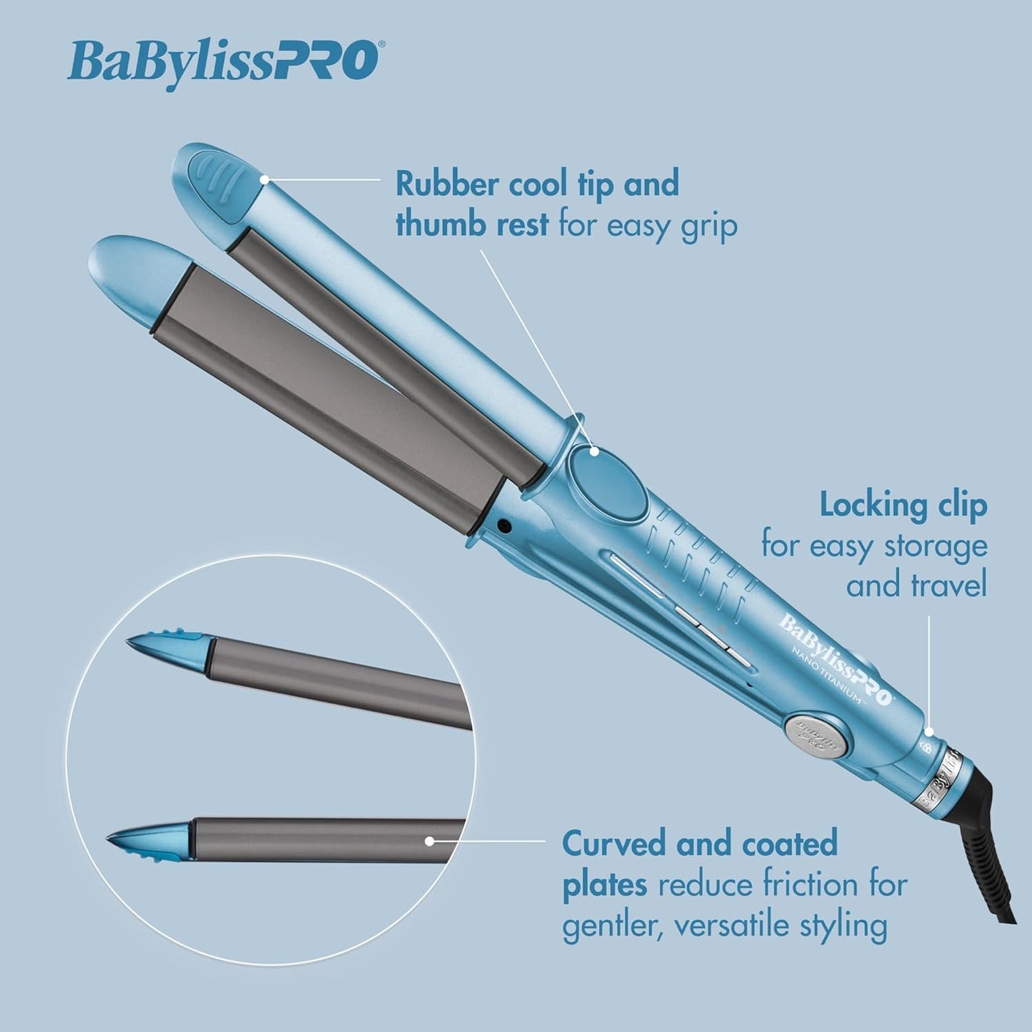 BaBylissPRO Nano Titanium Flat Iron Hair Straightener