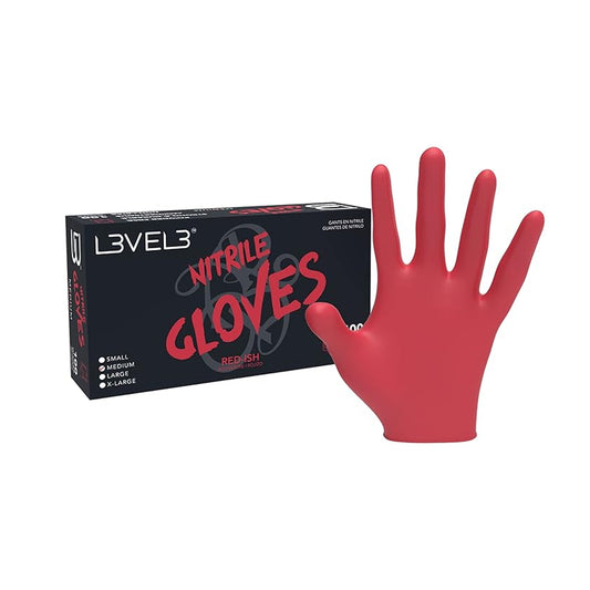 L3VEL3 Nitrile Gloves - Red