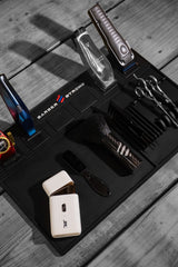 Barber Strong The Barber Magnetic Mat for Clippers and Trimmers, Salon Grooming Tools Storage, Waterproof Station Organizer with Anti-Slip Base