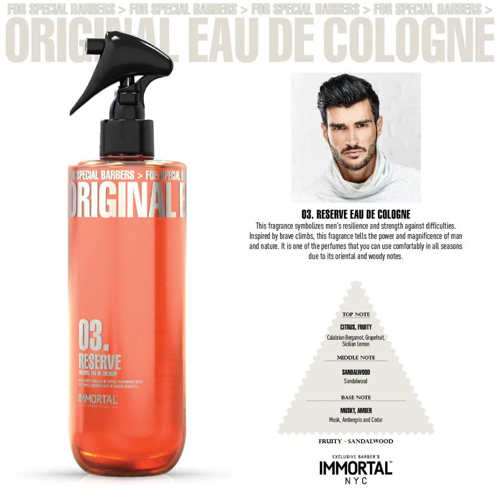Immortal NYC 0.3 Reserve Eau De Cologne 16.9 oz. | 1pc Use Dropdown Menu
