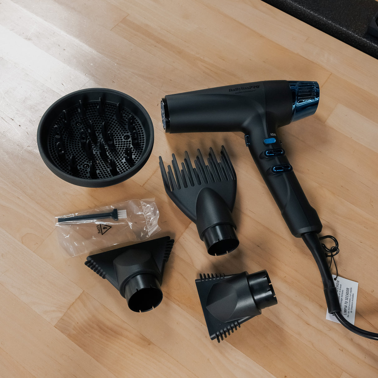 babyliss 1875-Watt Hair Dryer Nano Titanium Limited Edition Black and Blue Dual Ionic Dryer
