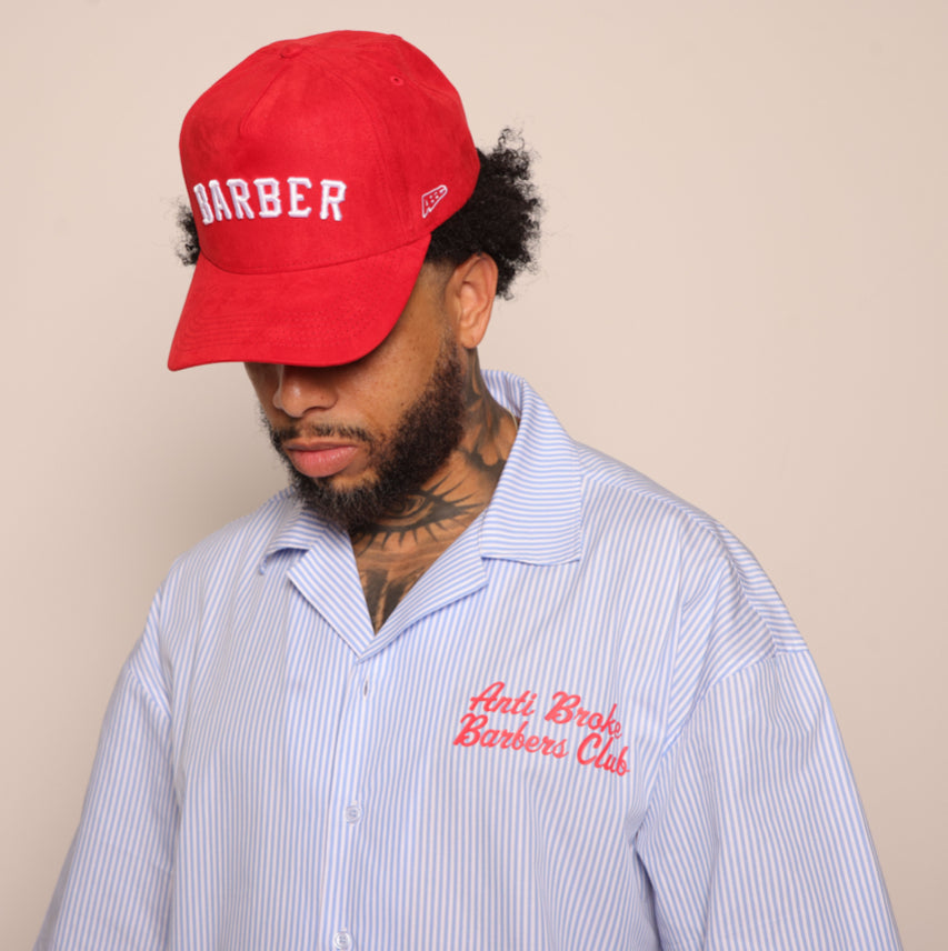 Pinstripe Hair Mechanic Smock - Blue