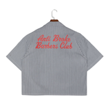 Pinstripe Hair Mechanic Smock - Black