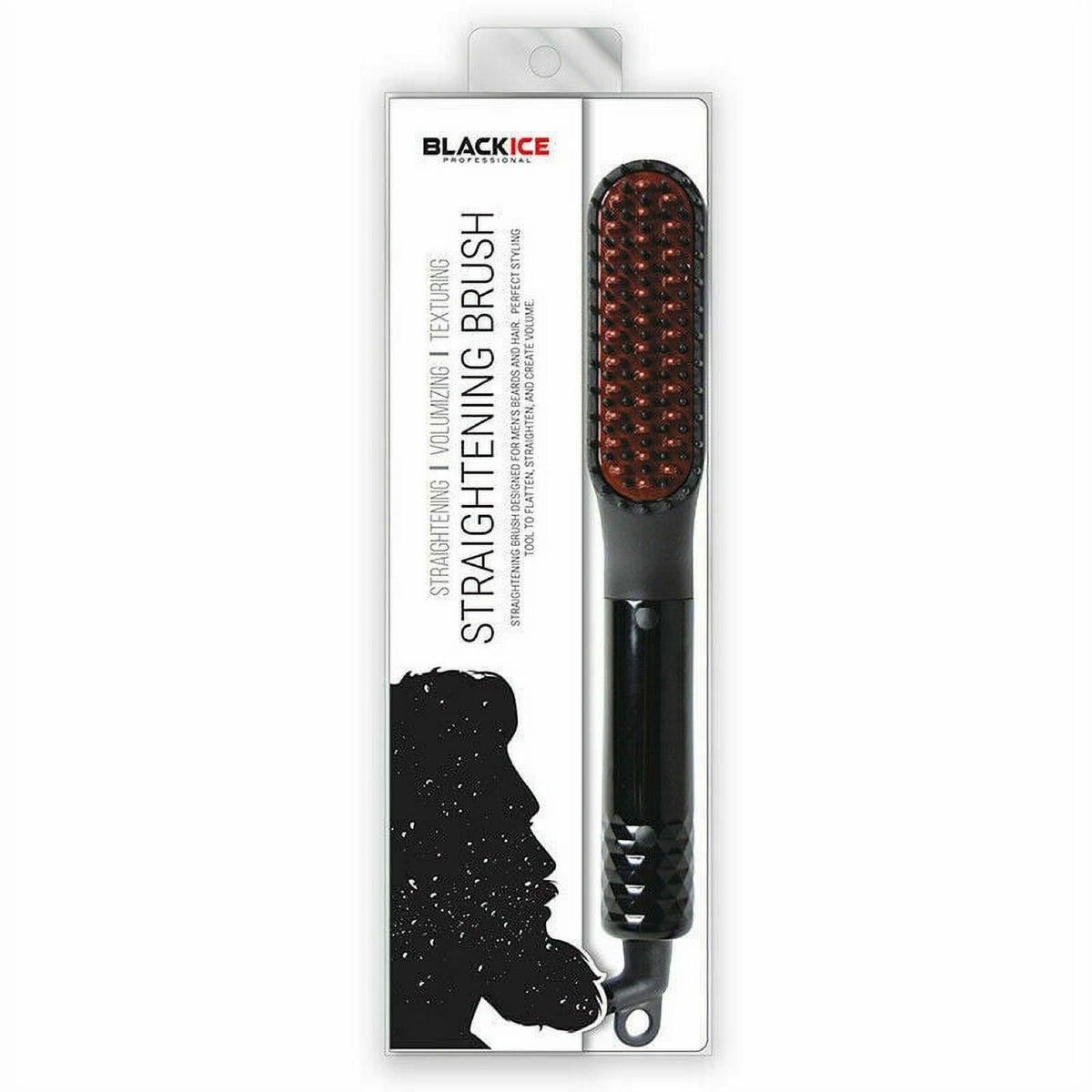 Black Ice Professional Straightening Brush Designed for Men S Hair & Beard