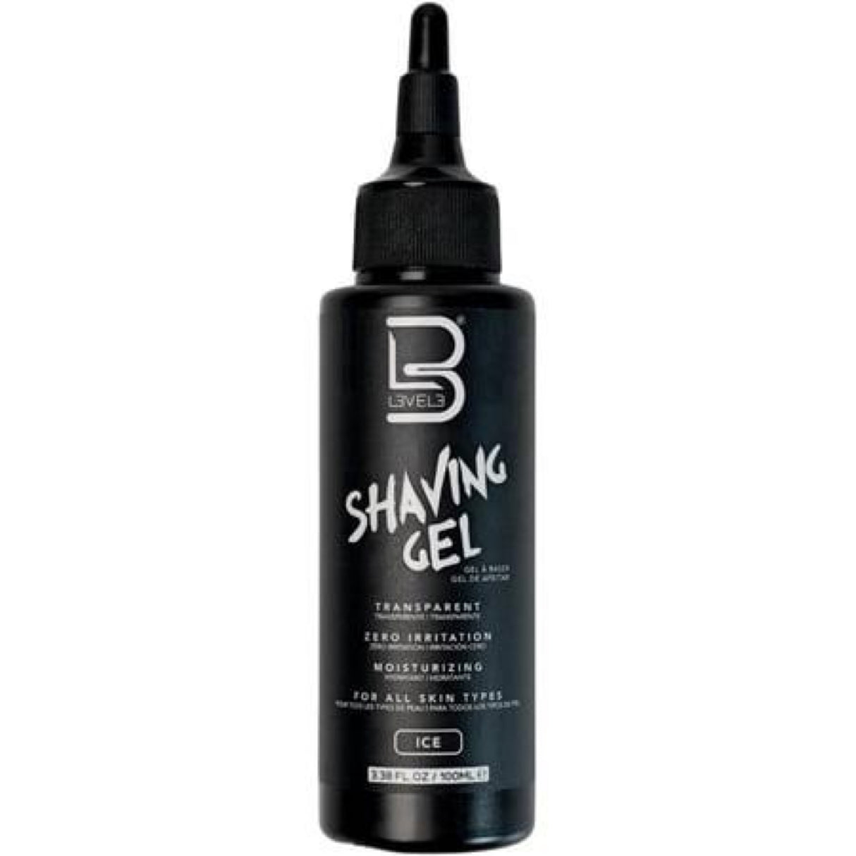 L3VEL3 Shaving Gel - Non-Foaming Formula - Provides Clean Precise Shave - No Hot Towel Necessary - Ice