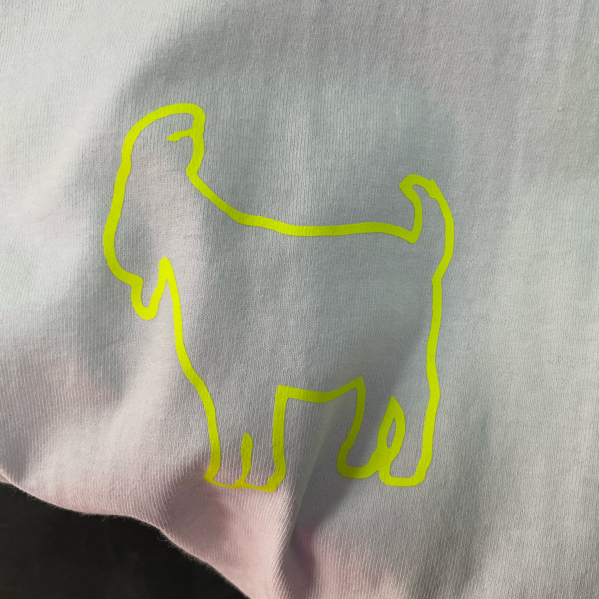 Goat White T-shirt Neon Green Goat Logo