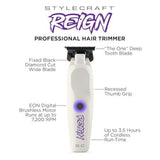 StyleCraft Reign Professional Hair Clipper, Hair Trimmer with Brushless Motor, USB-C Rechargeable