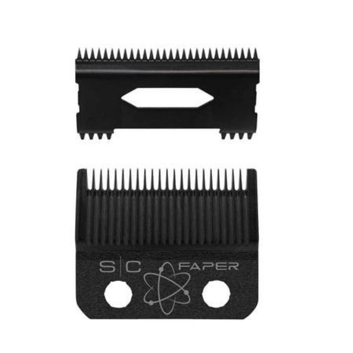 Replacement Fixed Black Diamond Carbon DLC Faper Hair Clipper Blade with Moving Black Diamond Carbon Slim Deep Tooth Cutter Set