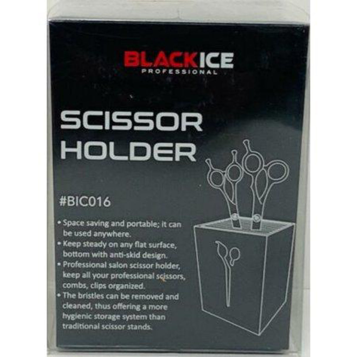 Black Ice Scissor Case Box Salon Hair Tools Barber Socket Scissors Holder