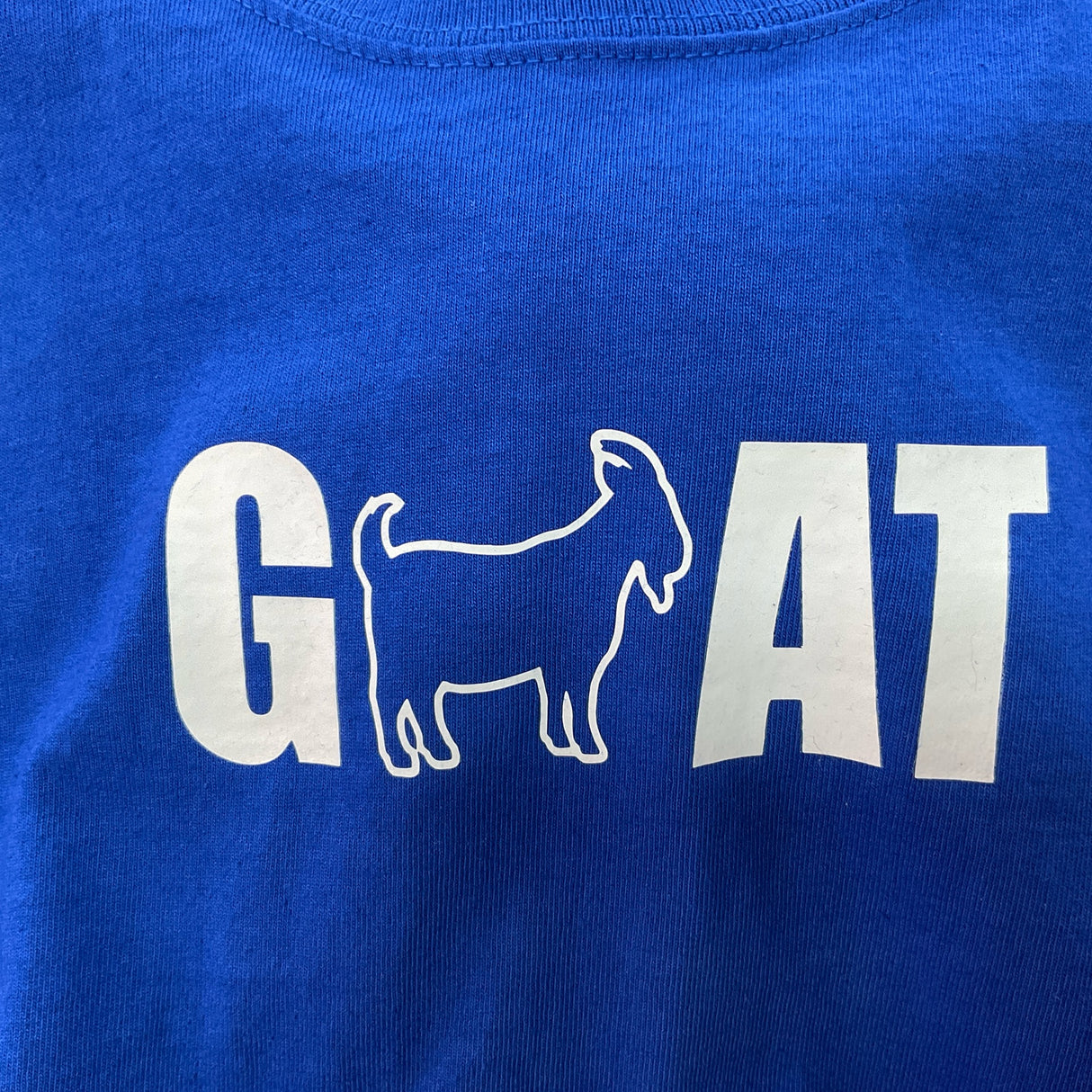 Goat Blue T-shirt White Goat Lettering