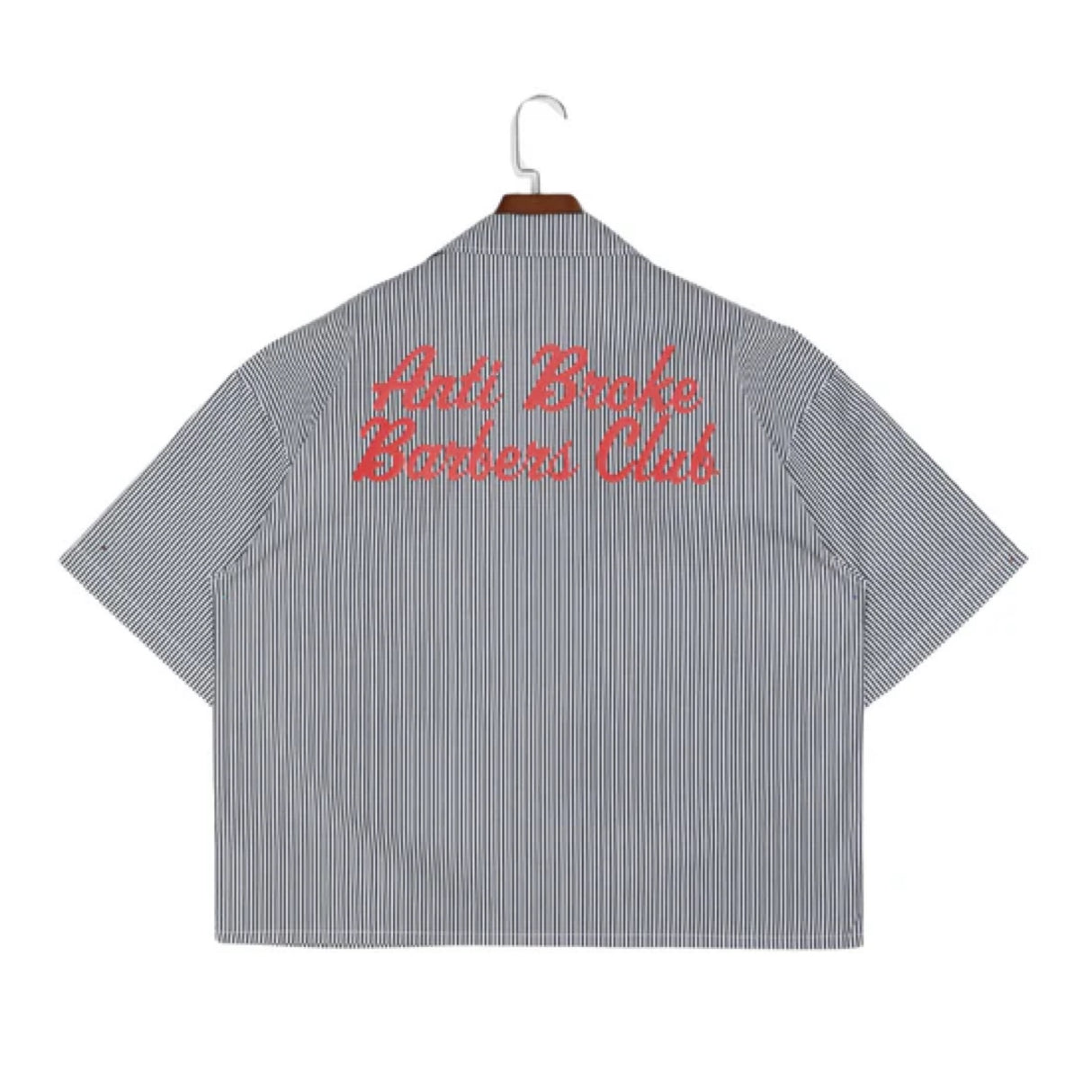 Pinstripe Hair Mechanic Smock - Black