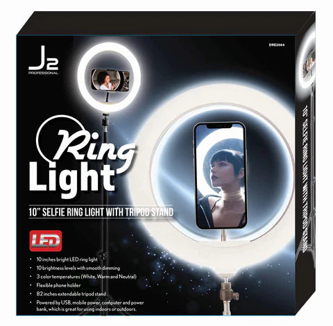 J2 10 LED Selfie Ring Light with Tripod Stand2 rgb